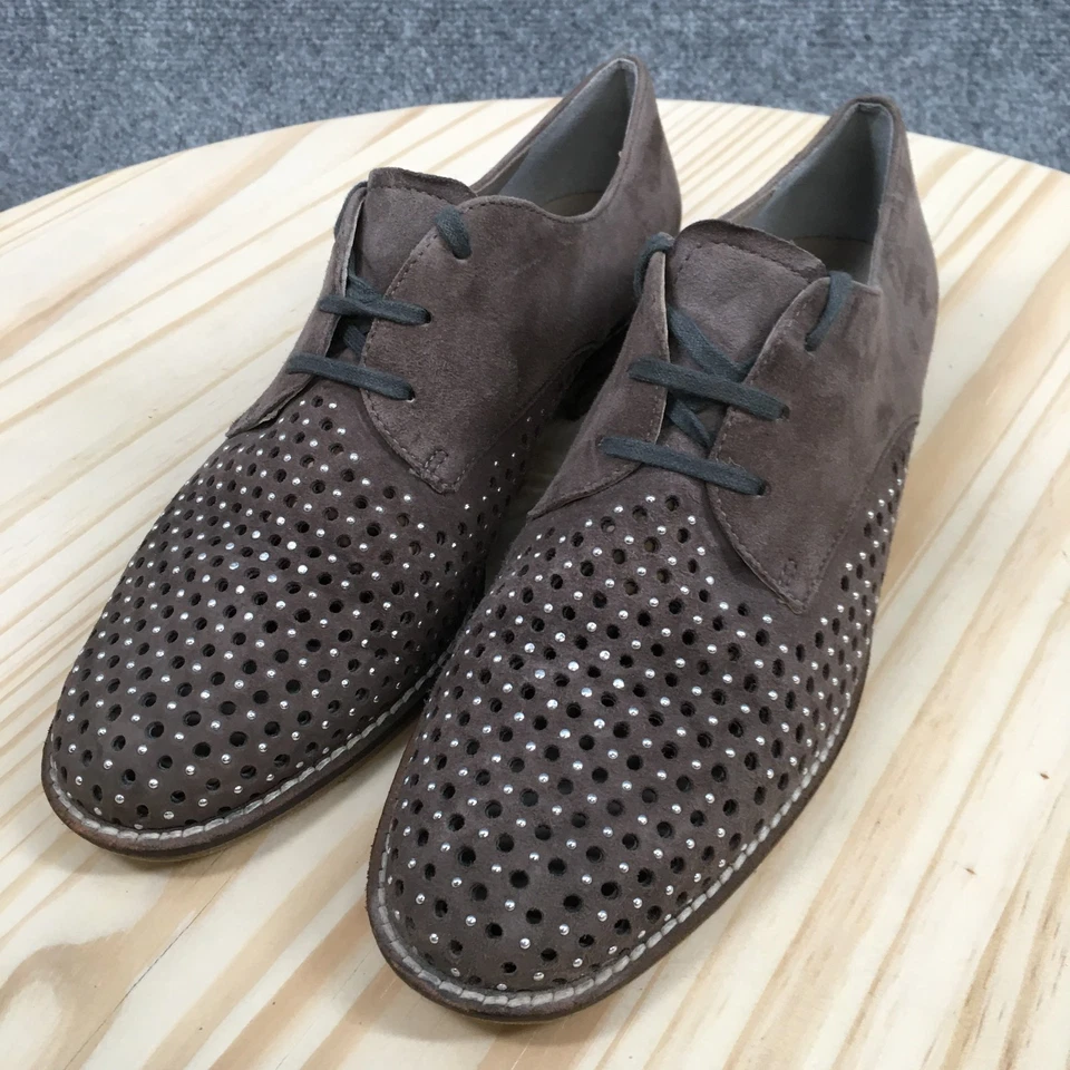 Zapatos Ara para mujer US8 UK5.5 perforados con tachuelas con cordones Oxford marrón gamuza cuero Foto 3 de 4