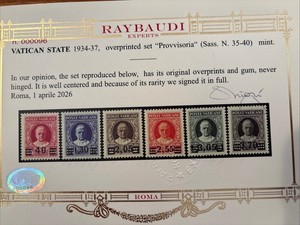 Vatican Provisional MNH Raybaudi GOLD Certificate WELL CENTERED