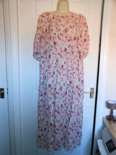 H&M pink multi coloured  long dress size 16