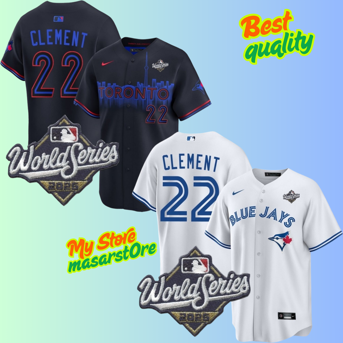 Men's Toronto Blue Jays #22 Ernie Clement 2025 World Series