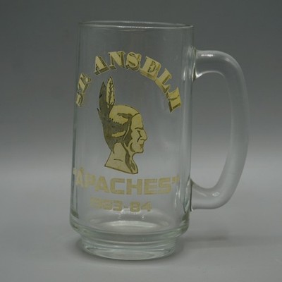 Vintage St Anselm Apaches 1983-84 Beer Mug Swissvale PA Pittsburgh Glass Steiner