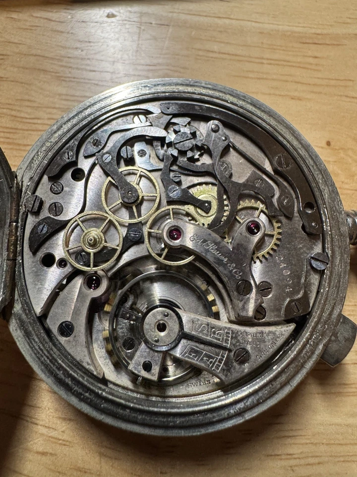 Temporizador vintage Heuer cien segundos con movimiento Valjoux 15 joyas Foto 4 de 4