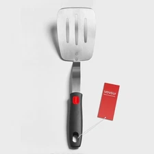Slotted Stainless Steel Spatula Turner Wide Blade Beveled Edge Heat Resistant