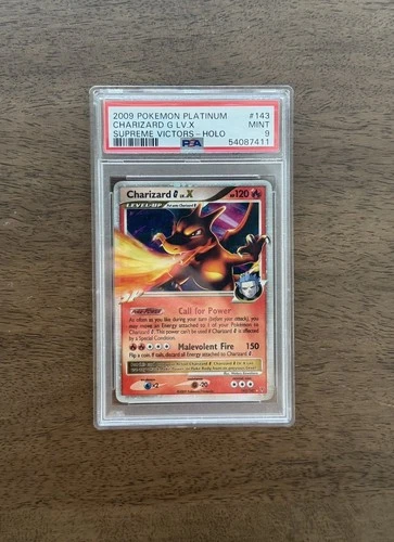 2009 Pokemon Platinum Supreme Victors Charizard G LV.X #143/147 PSA 9
