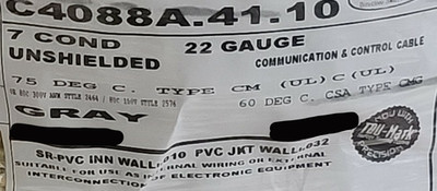 Carol C4088A 22/7C Stranded Tinned Copper Communication/Control Cable Gray /50ft