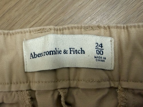 Abercrombie & Fitch lockere khaki Hose Damen 24 hellbeige weites Bein Relaxed Fit - Bild 7 von 7