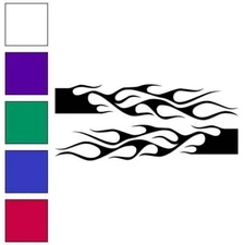 Pair Flames Fire, Vinyl Decal Sticker, Multiple Colors & Sizes #7328