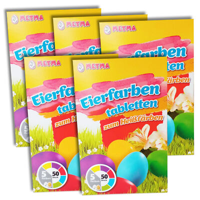 5er Pack itenga Oster Eier Farbe zum Kalt färben je 5 Tabs pro Pack viele Farben