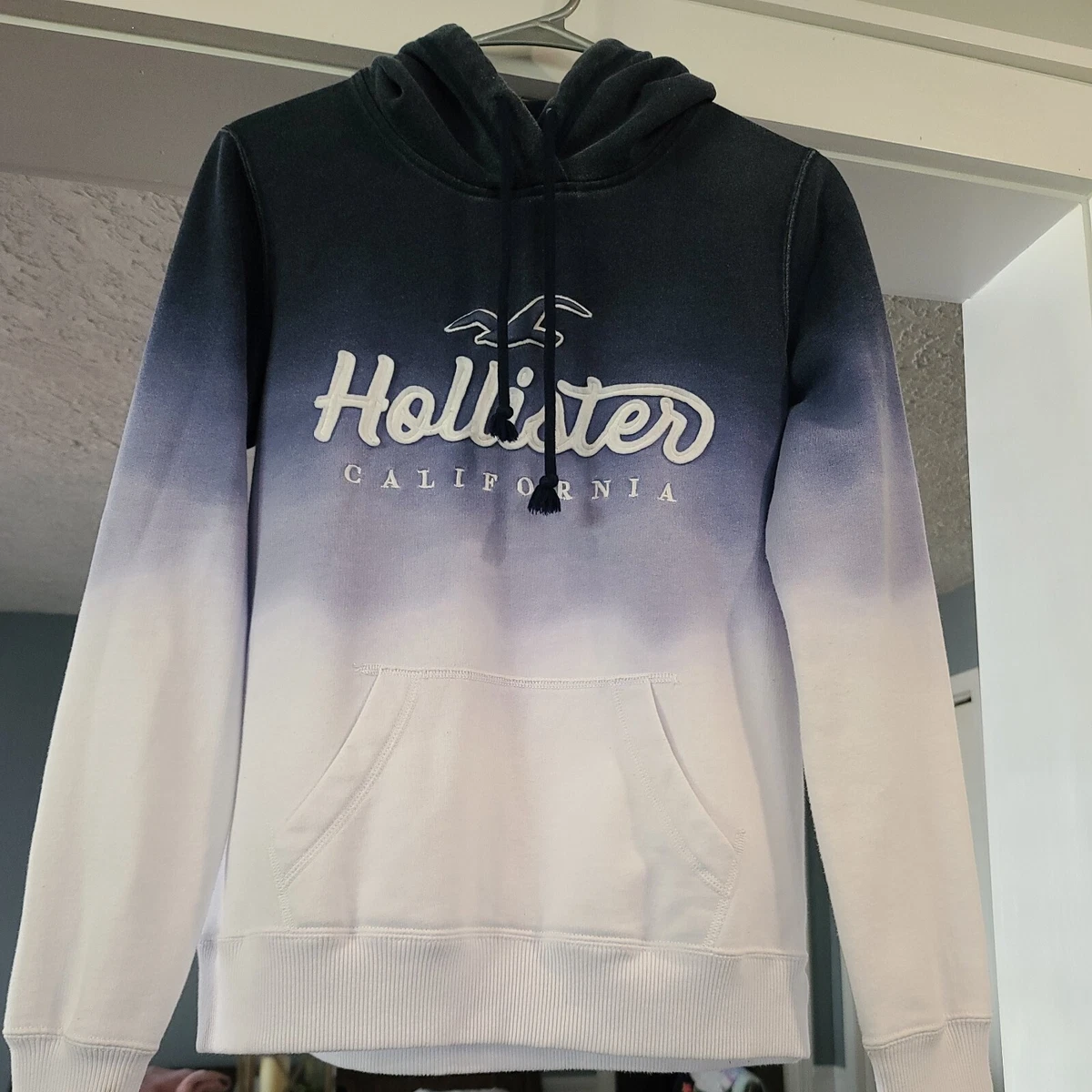 Hollister &amp; Women&#039;s Hoodie Sweatshirt Navy Blue and Ombre Fade Size S | eBay