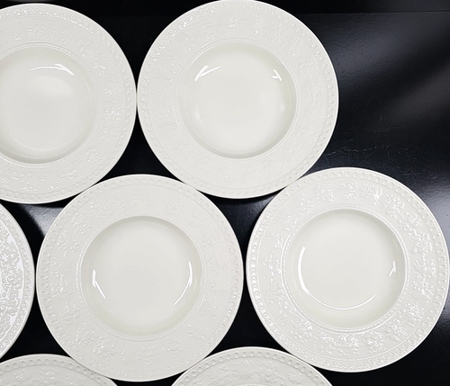 Set 7 zuppiere Wedgwood Wellesley vintage piatto floreale in rilievo Inghilterra MCM lotto - Foto 11 di 24