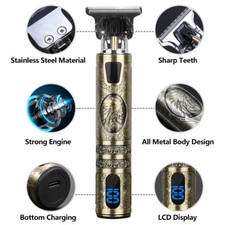 Cordless Beard Trimmer for Men Adjustable Hair Mustache Trimmer with LED Display