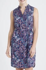 Sportscraft Liberty Filigree Floral Cotton Shirt Dress Belt Size 12 New No Tag