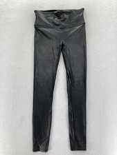 Spanx Leggings Women's Medium Black Stretch Snakeskin Fabric Skinny Leg Ankle