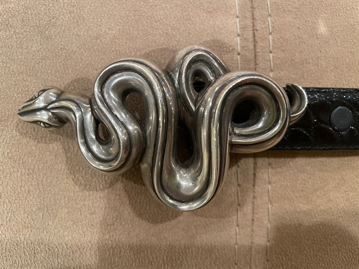 Kieselstein-Cord Sterling Snake MIDSIZE Buckle & Alligator  display picture 1