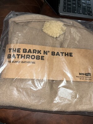 Bark Box   The Bark N  Bathe Bathrobe   Dog Towel  Bunny- Size Small New
