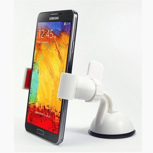 White Windshield Dashboard Clamp Car Mount Holder for Samsung Galaxy S6 Edge S5 - Picture 2 of 4