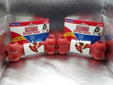 2 KONG Goodie Bone Medium Treat Stuffable Dog Chew Toy Made USA Natural Rubber