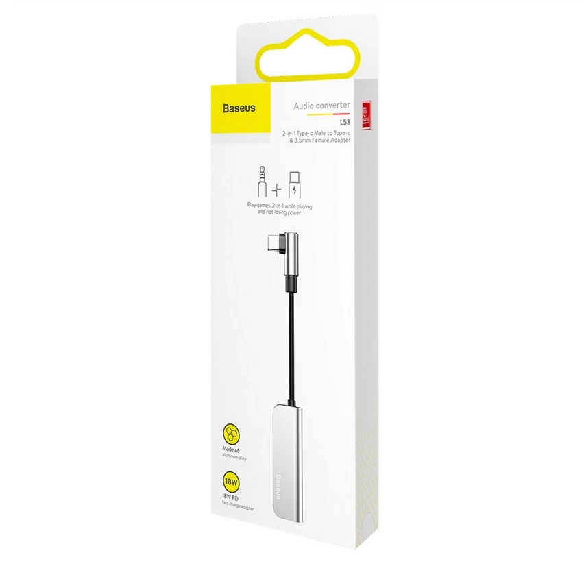 Baseus Type-C Male to Type-C and AUX 3.5mm Female Adapter L53 For Samsung - Image 4 of 4