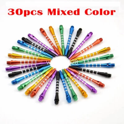 30 x 6 Color Aluminum Alloy Darts Shafts Harrows Dart Stems Mixed Color 53mm