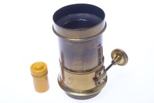   ANTIQUE BRASS RACK  PINION LENS MISSING REAR ELEMENT CAMERA PROJECTOR 