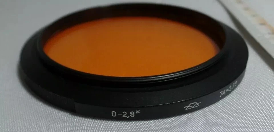 a Orange-14 LZOS 77x0.75mm Russian Vintage Light Filter 77mm for Lens 9631 - Image 3 of 3