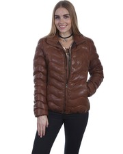 Leatherwear By Scully Women's Ribbed Jacket - L620-cognac
