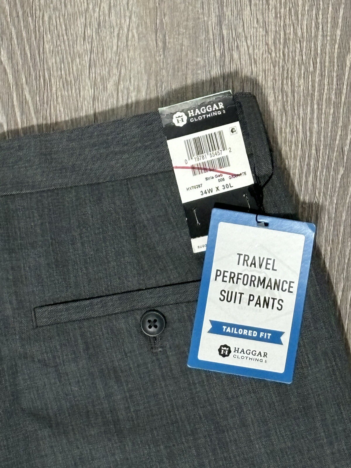 NWT Haggar Clothing Travel Performance Suit Pants Size 34W X 30L Tailored Fit
