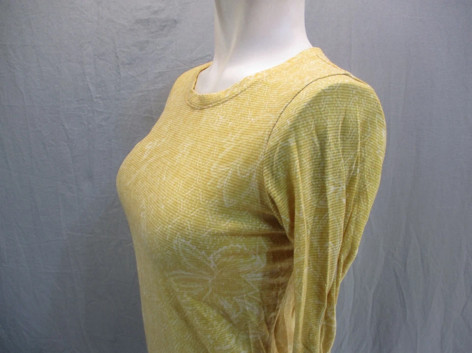 Sudadera deportiva Prana talla XS amarilla manga larga algodón orgánico para mujer 7W938 Foto 4 de 4