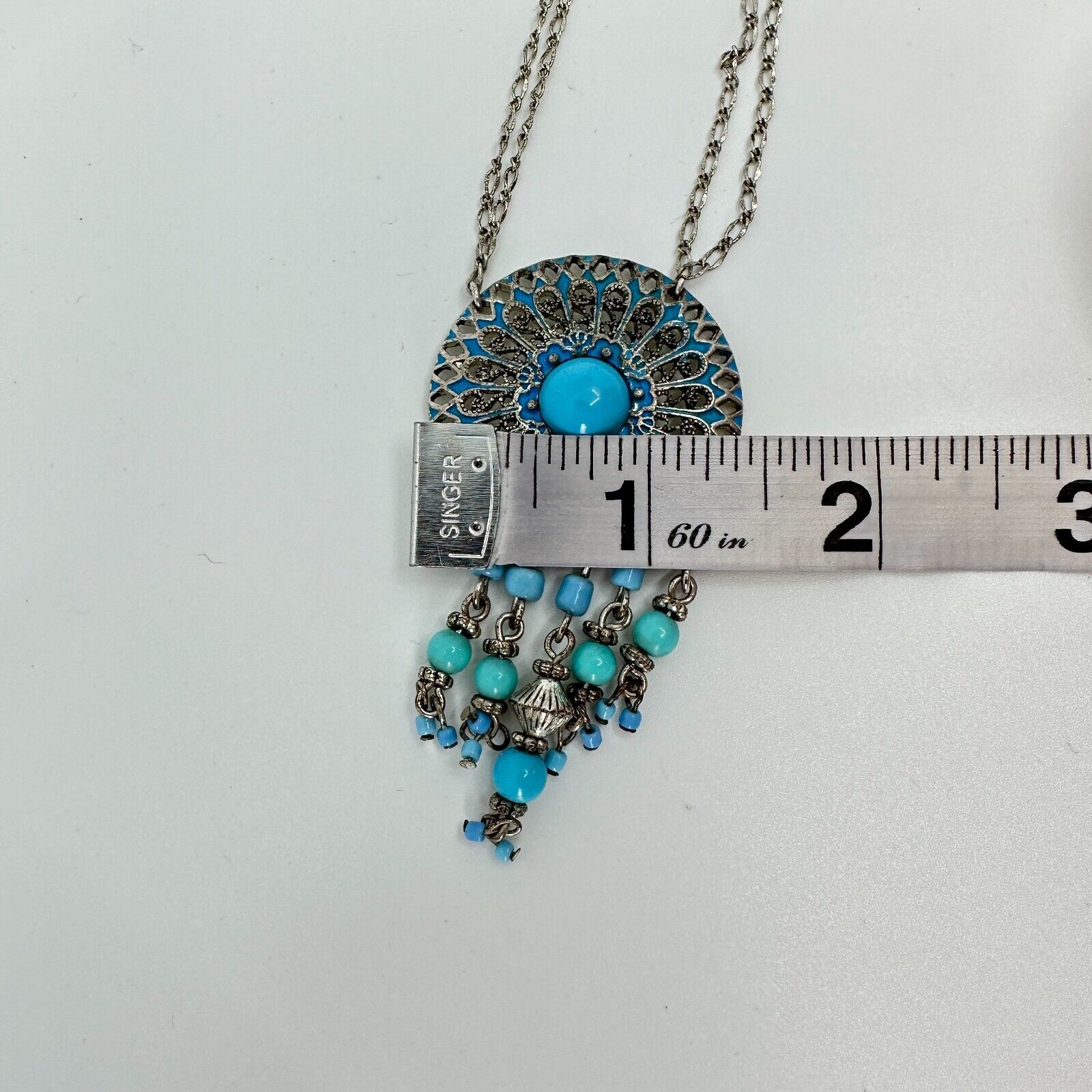 VTG Avon Necklace Medallion Faux Turquoise Southw… - image 12