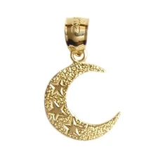New 14k Gold Crescent Moon Pendant