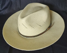 ADVENTURER Cowboy Hat Straw Woven Band, Cream, Large, Made in Mexico, 14.5" diam