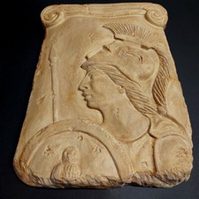 Wandrelief Athena Griechische Göttin Stuckgips Relief Wand Deko