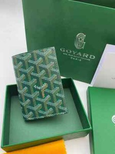 goyard card holder green