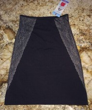 ASSETS SPANX Luxe Lean Half Slip Super Firm Control BLACK Skirt NEW Womens Sz L
