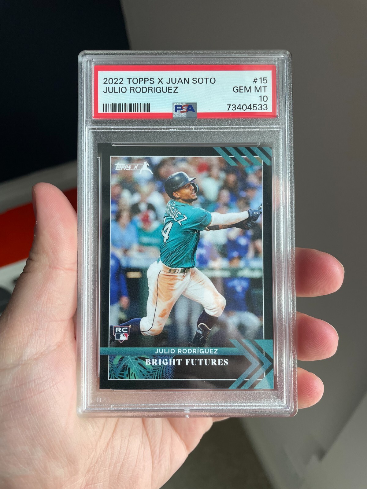 Julio Rodriguez Rookie Bright Futures - 2022 Topps x Juan Soto #15 - PSA 10