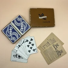 Vintage Hamilton US Canasta Blue White Lettering Playing Cards Double Deck
