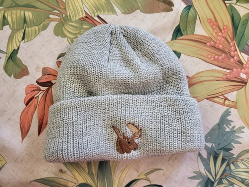 Moose embroidered docker beanie hat, dock beanie hat - Picture 4 of 7