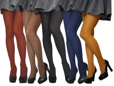 JUST-BEAUTY-TOUCH 60 Denier Womens Opaque Microfibre TIGHTS Various Colours Size S - XXL New