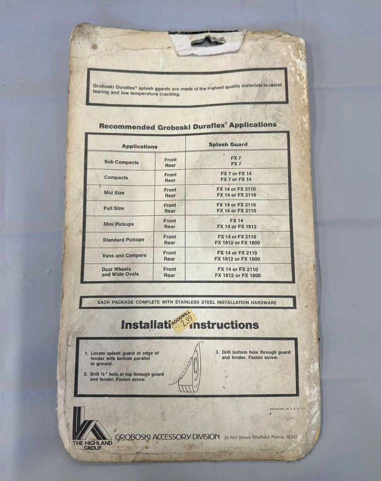 Protectores contra salpicaduras Plymouth Volare Scamp Horizon Champ Dodge Colt Omni Daytona MoPar Foto 4 de 4