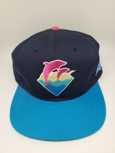 Dolphin leather Strapback Hat Cap rare 