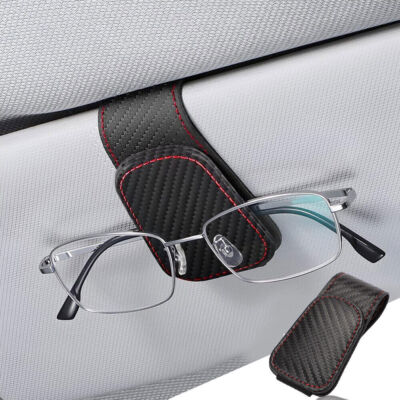 Sunglasses Holders For Car Sun Visor, 2pack Magnetic Leather