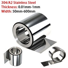 A2/304 Stainless Steel Foil Sheet 0.01mm-1mm Thick Fine Plate Metal Strip Roll