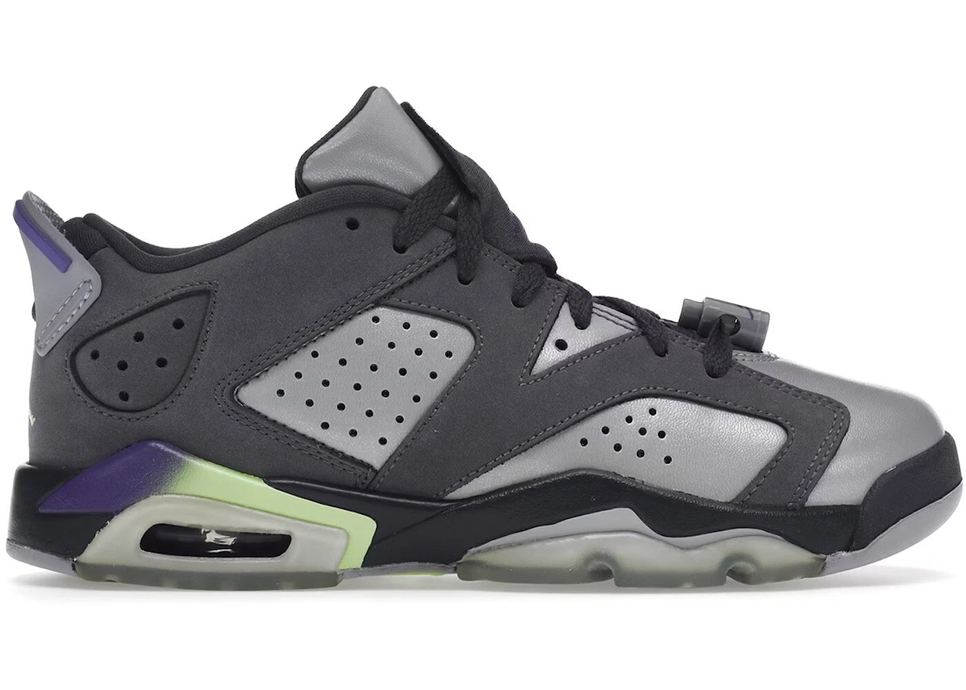 Air Jordan 6 Retro Low Sneakers Grey Green Purple 2015 Size 7Y | 8.5 Women Shoes