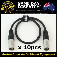 10 x 500mm Balanced M-M XLR Microphone Patch Cable Cord Link Mic Lead