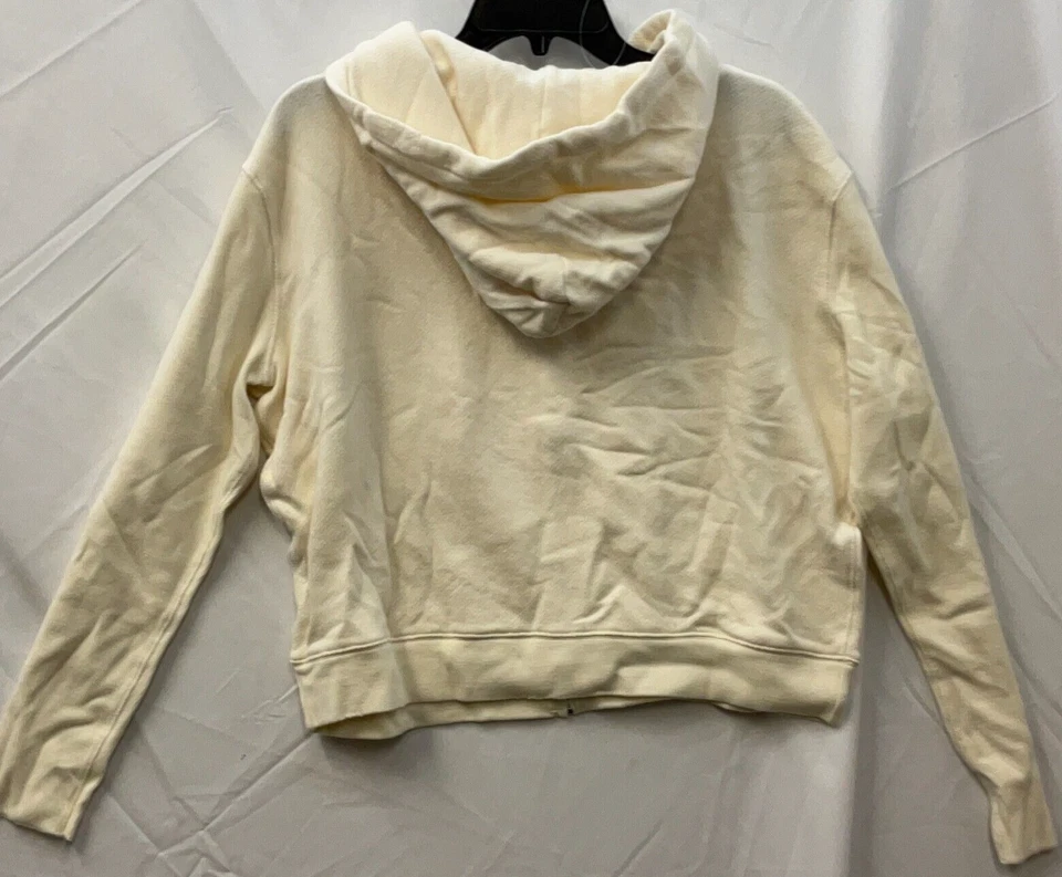 Bandier Sincerely Jules The Juniper Hoodie Womens Size S Cream Pockets Zip Up - Image 3 of 4