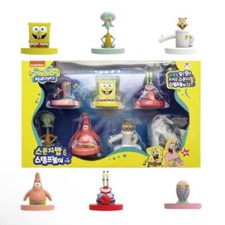 7pc Set SpongeBob Self Ink Stamp Figure Eraser Pencil Topper Official Gift Toy