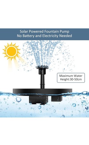 Solar Bird Bath Fountain with 6 Nozzles, Solar Fountain Pump for Bird Bath wi... - Picture 2 of 3