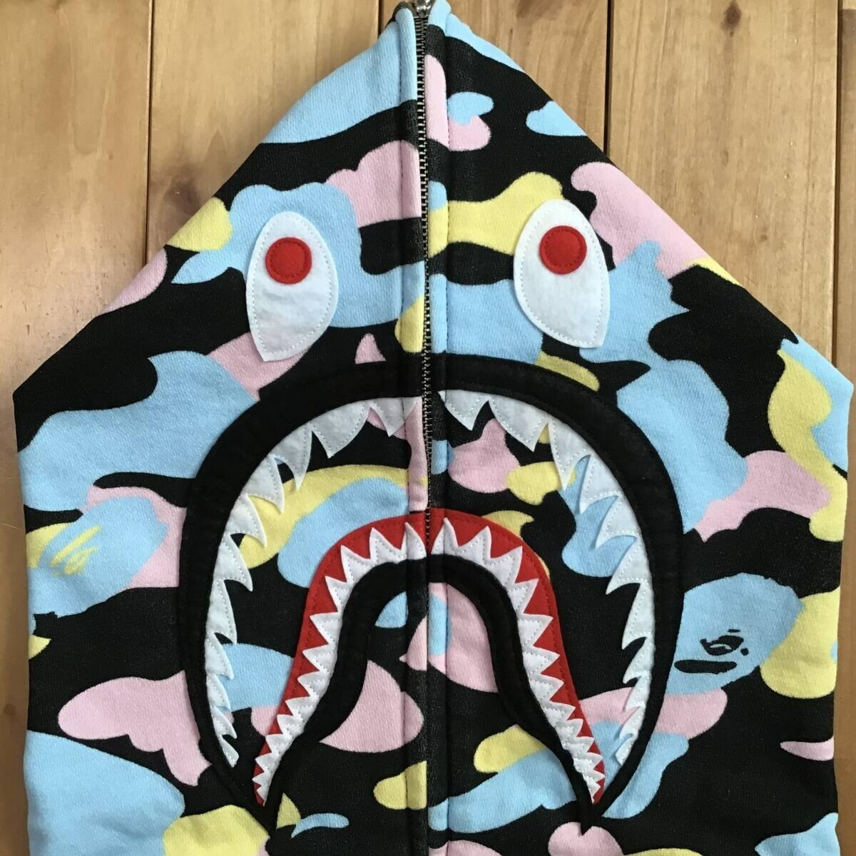 BAPE Multi camo Shark Full Zip Hoodie cotton candy camo A Bathing