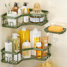 3 Pack X-Large Corner Shower Caddy with Soap Holder, Large Capacity Easy Install