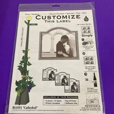 4th & Vine Wine Beer Bottle Labels B61091 Cathedral 8 Sheets/32 Removable